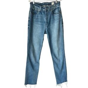 Rebecca Taylor Le Vie High Rise Straight Raw Hem Jeans Size 26